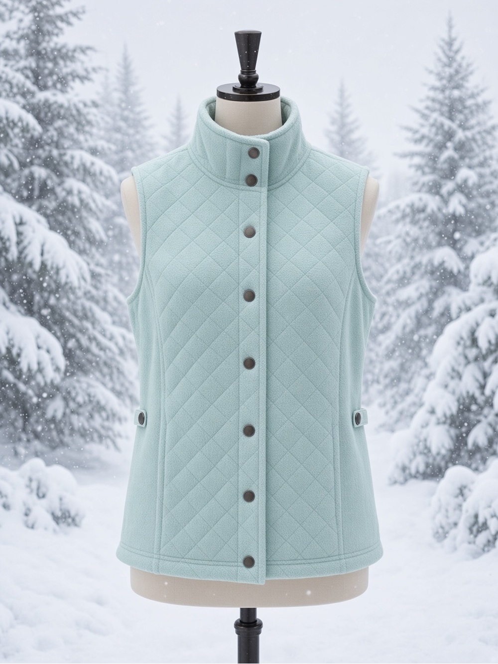 Croft & Borrow Quilted Vest in Light Teal